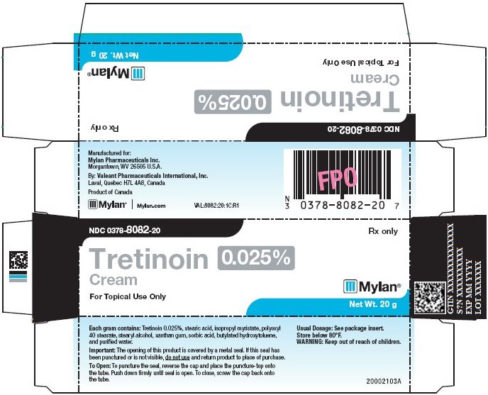 Tretinoin Cream 0.025% Carton Label