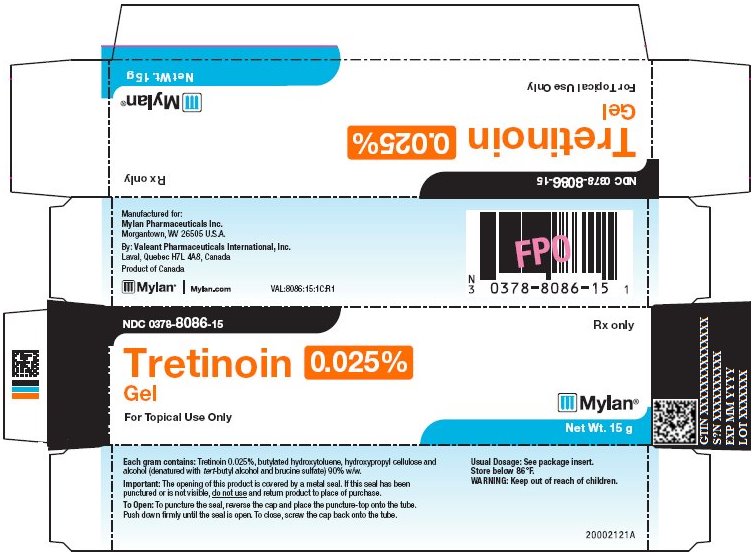Tretinoin Gel 0.025% Carton Label