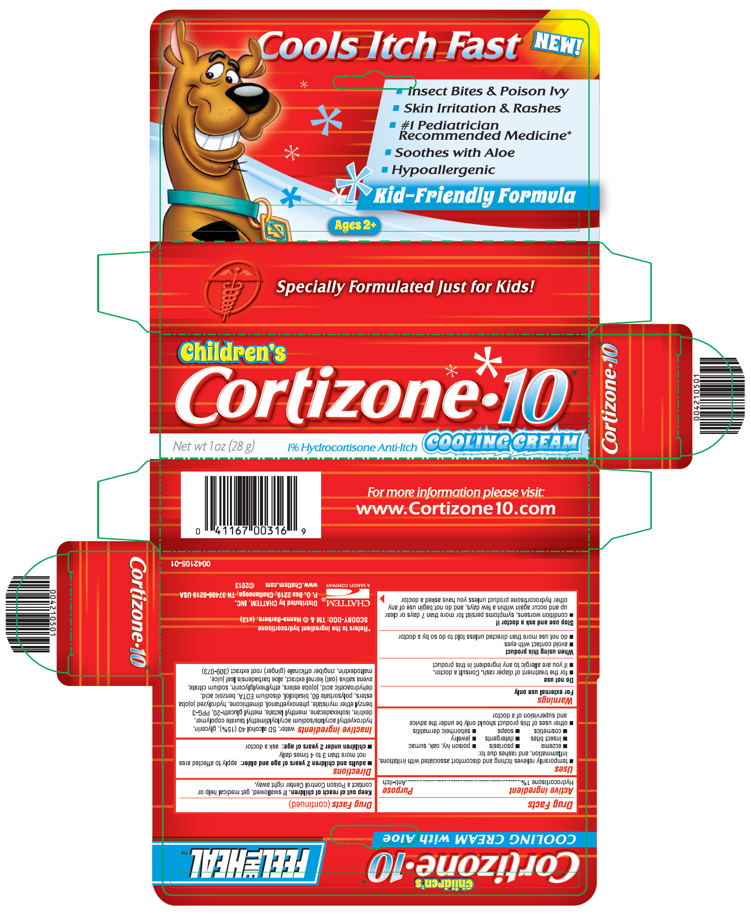 Children's Cortizone-10 Cooling Cream Net wt 1 OZ (28 g) 1% Hydrocortisone Anti-Itch Cooling Cream