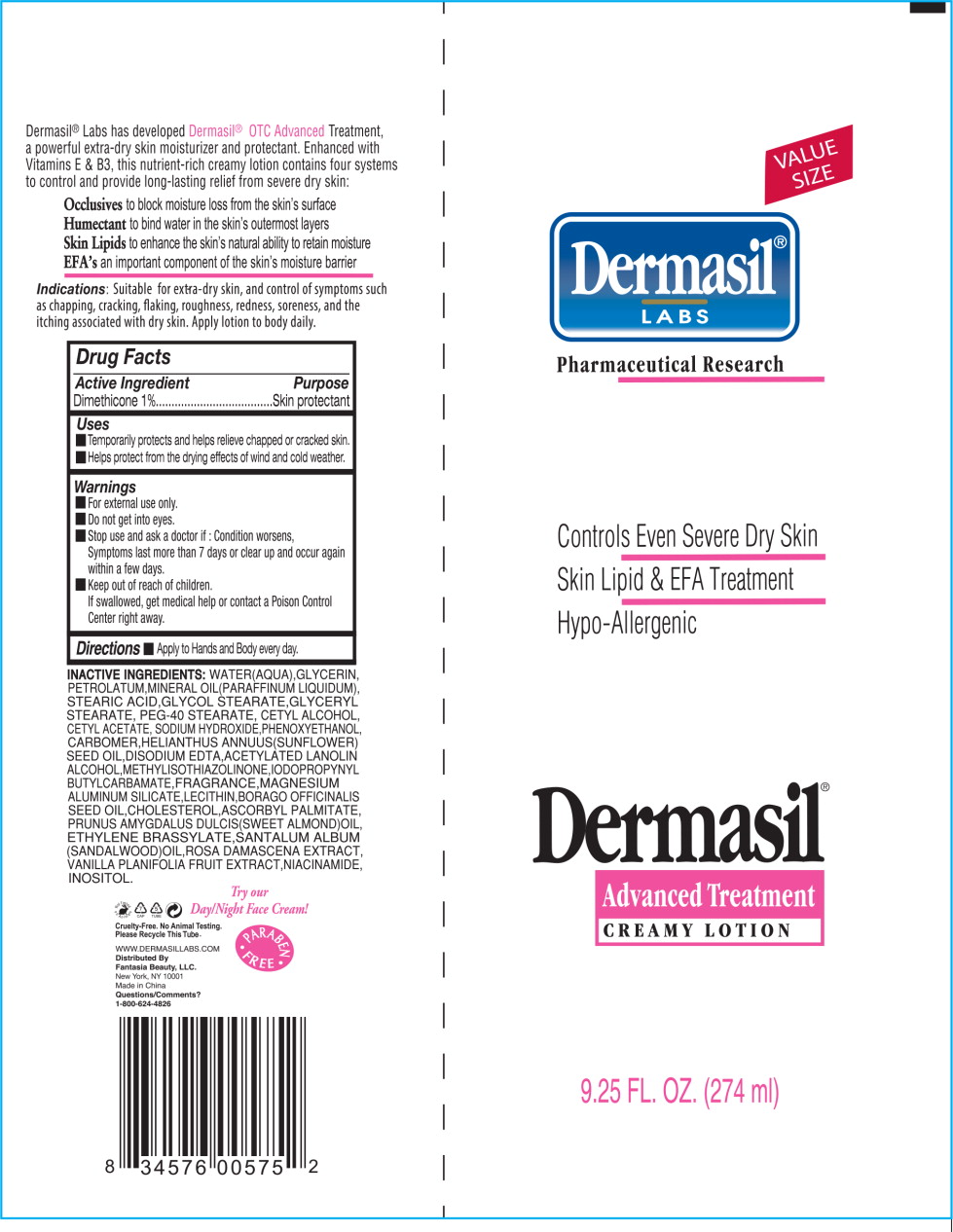 Principal Display Panel - Dermasil Advanced 9.25 Tube Label
