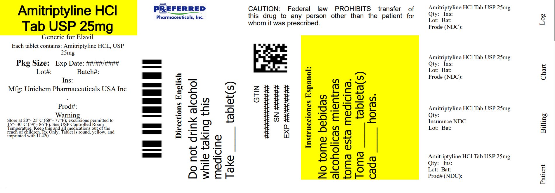 Amitriptyline HCl Tab USP 25mg