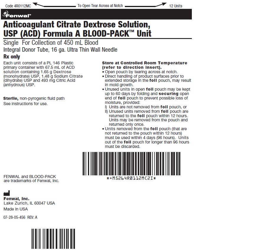 Anticoagulant Citrate Dextrose Solution, USP (ACD) Formula A BLOOD-PACK Unit label