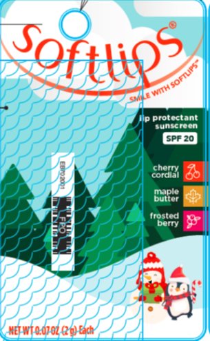 Softlips Lip Protectant Sunscreen SPF 20: Cherry Cordial, Maple Butter, Frosted Berry