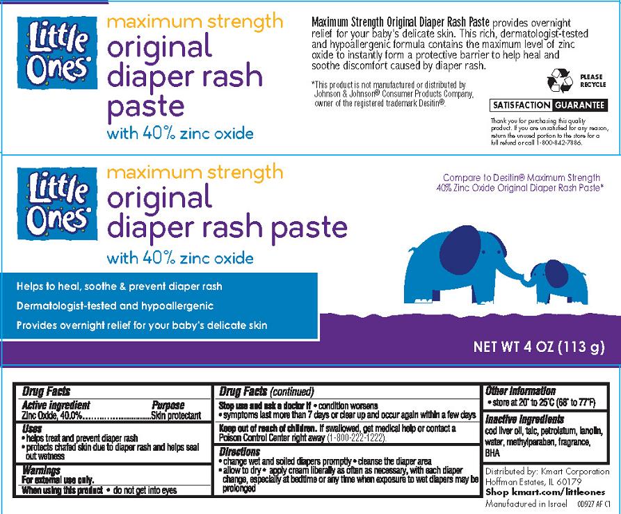 Little Ones Original Diaper Rash Paste Label