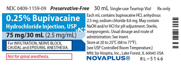 PRINCIPAL DISPLAY PANEL - 75 mg/30 mL Vial Label - NDC: <a href=/NDC/0409-1159-09>0409-1159-09</a>