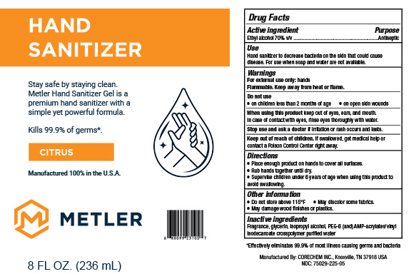 Metler Gel Hand Sanitizer - Citrus 8 FL OZ - NDC: <a href=/NDC/75029-225-05>75029-225-05</a>