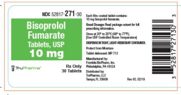 Principal Display Panel
  
NDC: <a href=/NDC/52817-271-30>52817-271-30</a>
Bisoprolol Fumarate Tablets, USP 
10mg
Rx Only
30 Tablets
TruPharma

