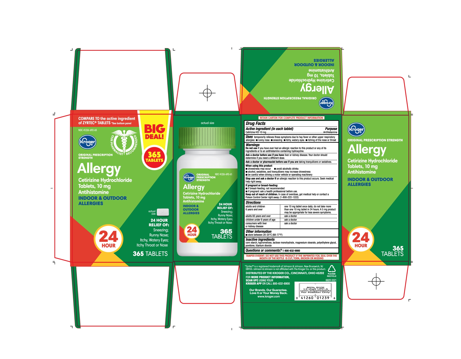 Cetirizine Hydrochloride Tablets 10mg-365ct-Carton