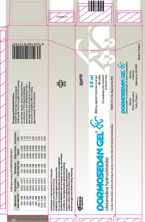 Dormosedan gel carton label