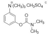  The structural formula for Neostigmine methylsulfate, a cholinesterase inhibitor, is (m-hydroxyphenyl) trimethylammonium methylsulfate dimethylcarbamate. 