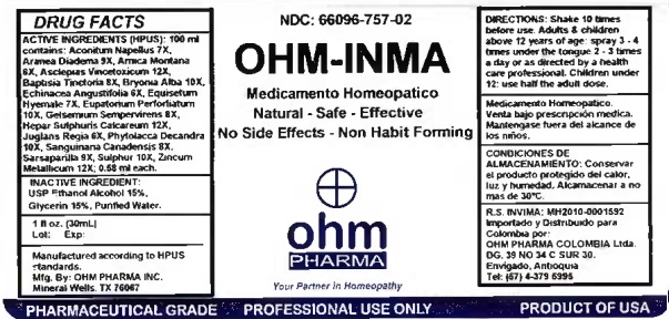 OHM-INMA 1 oz bottle label