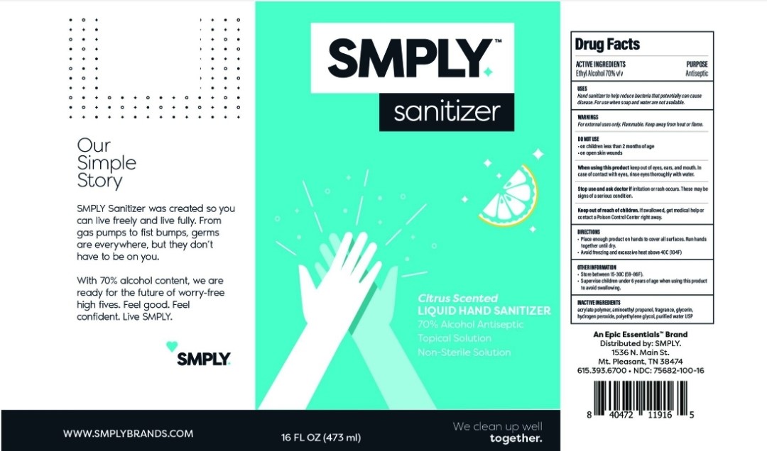 SMPLY 70 Citrus Liquid Hand Sanitizer