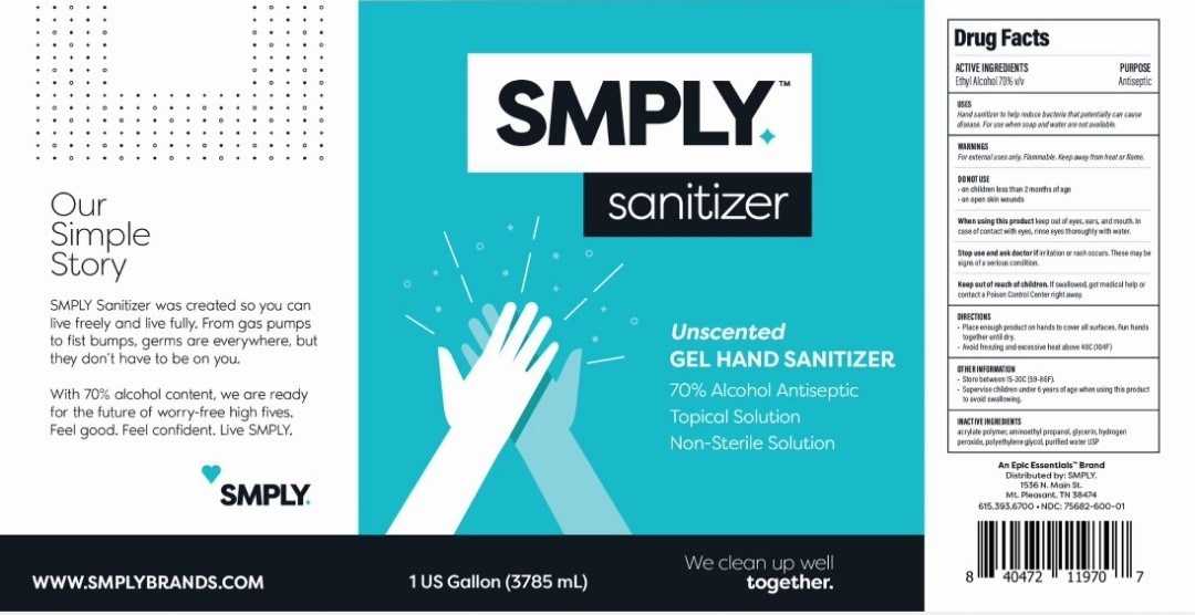SMPLY 70 Gel Unscented Hand Sanitizer