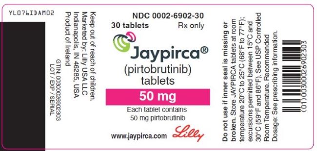 PACKAGE LABEL – JAYPIRCA 50 mg Tablets, 30 count bottle
