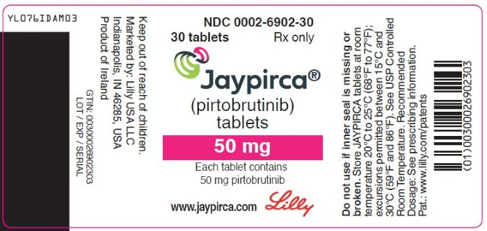 PACKAGE LABEL – JAYPIRCA 50 mg Tablets, 30 count bottle
