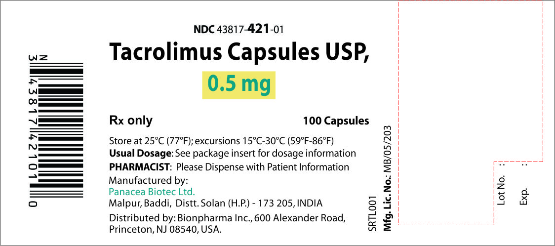 0.5 mg 100s Bottle Label