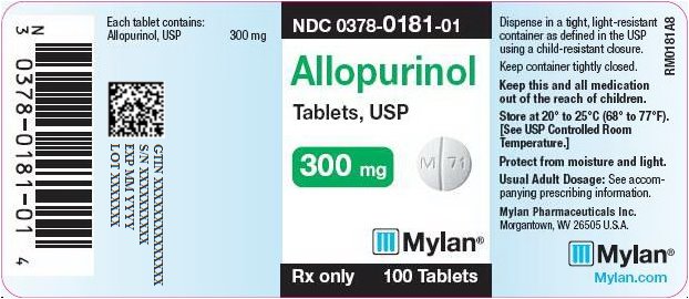 Allopurinol Tablets 300 mg Bottle Label