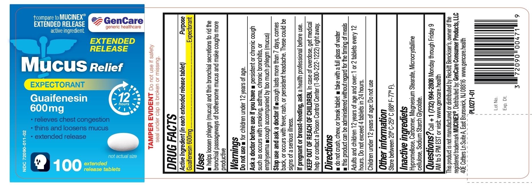 PL0271-01 GC Mucus Relief-100ct