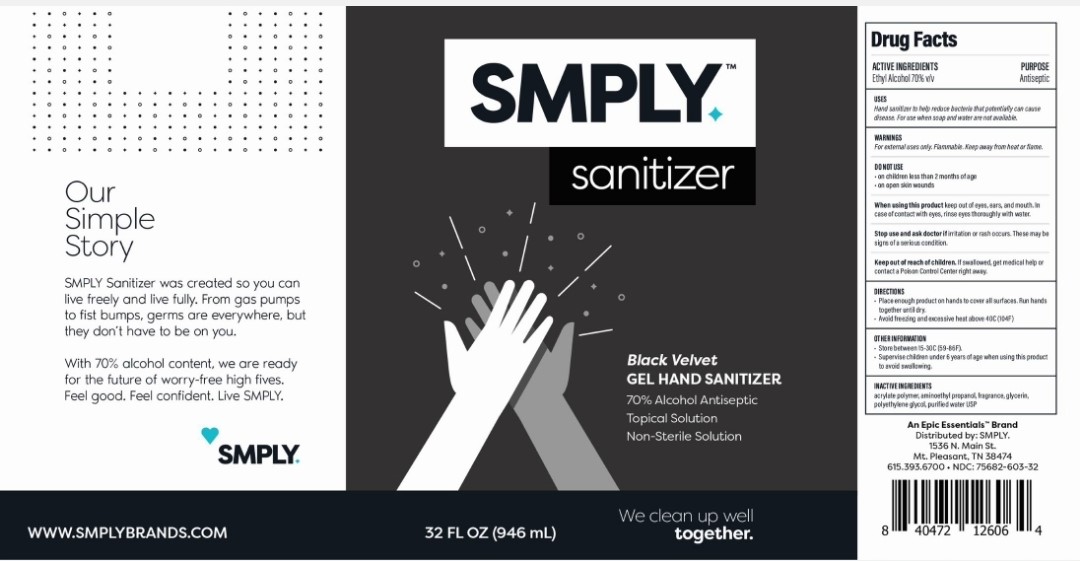 SMPLY Black Velvet Hand Sanitizer