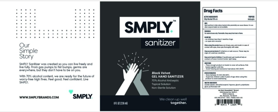 SMPLY Black Velvet Hand Sanitizer