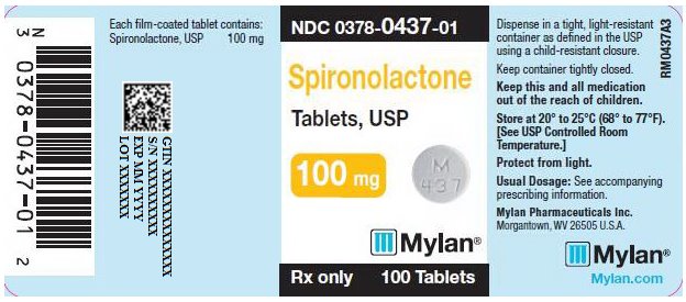 Spironolactone Tablets, USP 100 mg Bottle Label