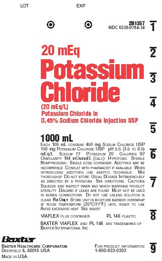 Potassium Chloride and Sodium Chloride Representative Container Label  NDC: <a href=/NDC/0338-0704-34>0338-0704-34</a>