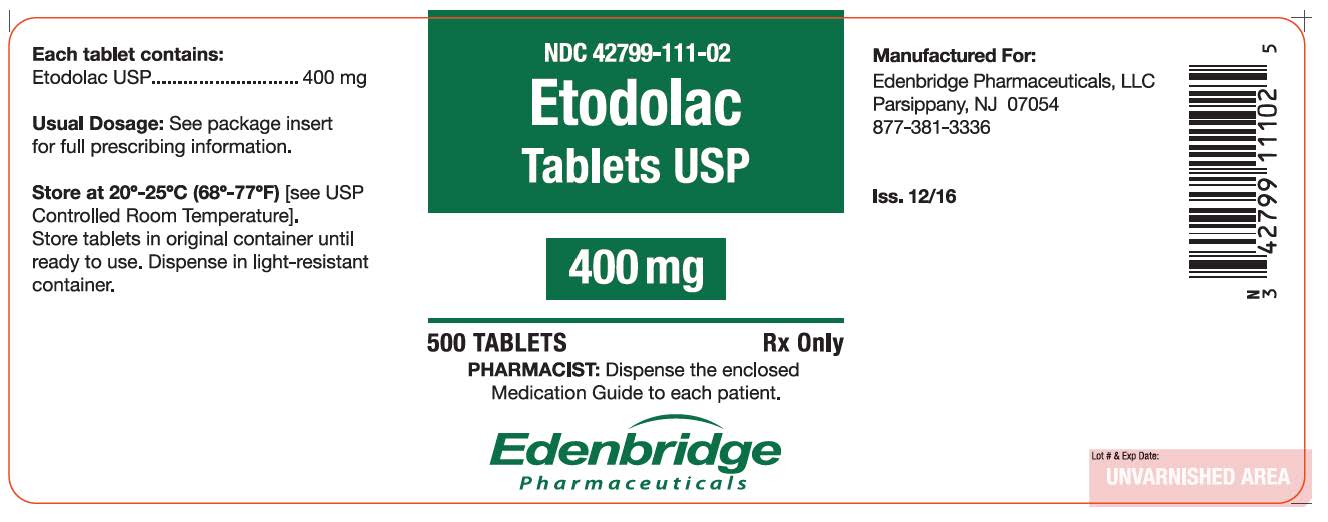 Etodolac Tablets, 400 mg - 500 count
