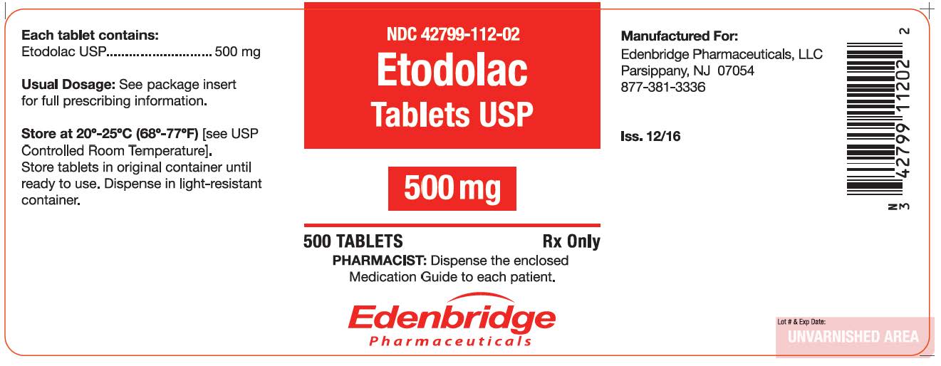 Etodolac Tablets, 500 mg - 500 ct