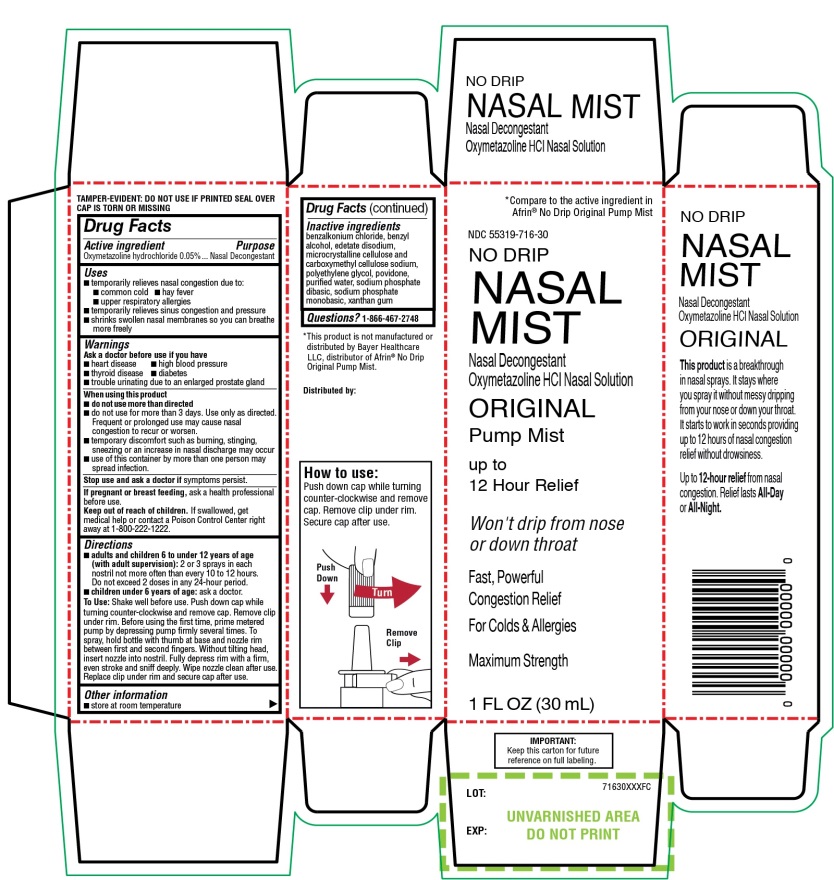 No Drip Nasal Mist Nasal Decongestant Original Pump Mist