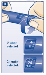 Turn the dose selector to the number of units you need to inject