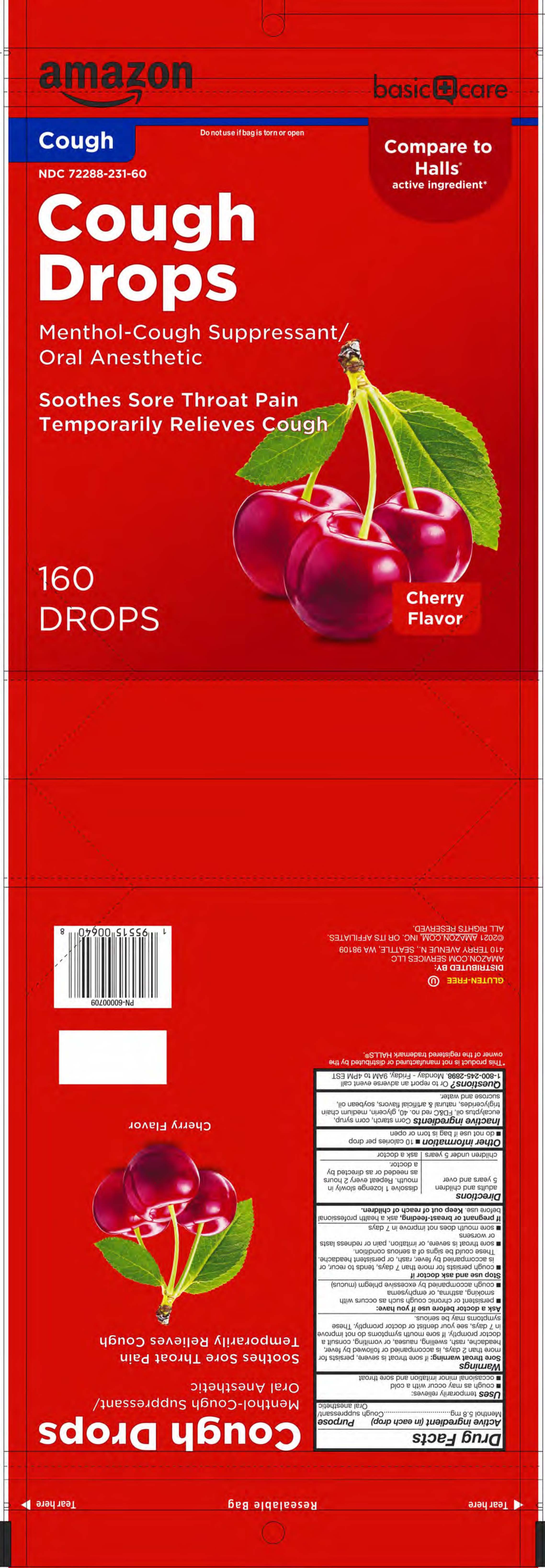 Amazon Basic Care Cherry 160ct Cough Drops