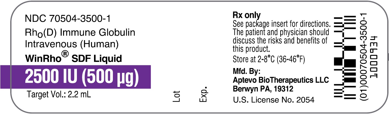 2500 IU (500 µg) Vial Label