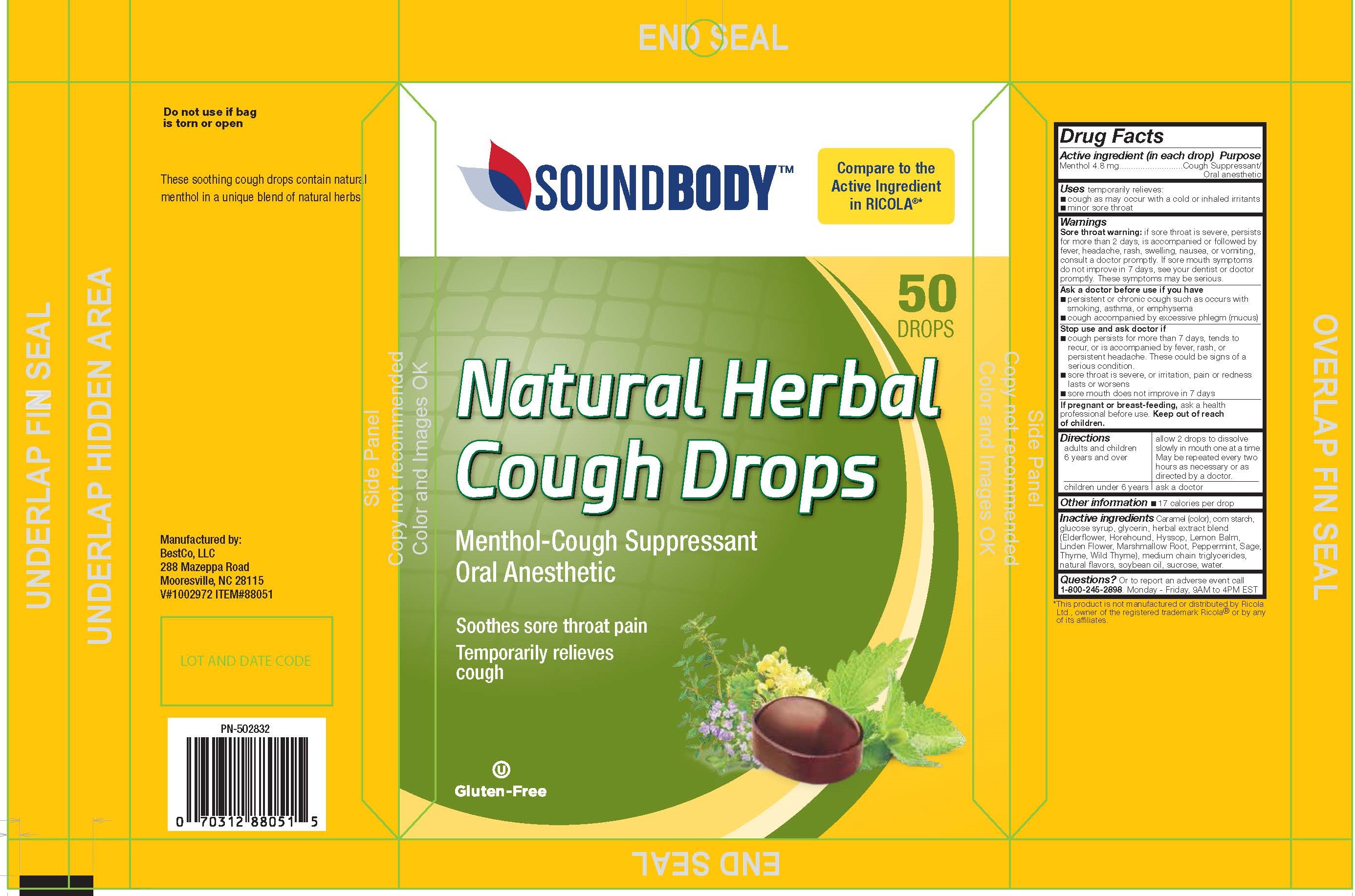 Sound Body Herbal 50ct Cough Drops