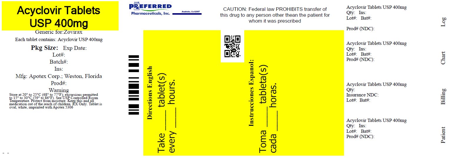 Acyclovir Tablets USP 400mg