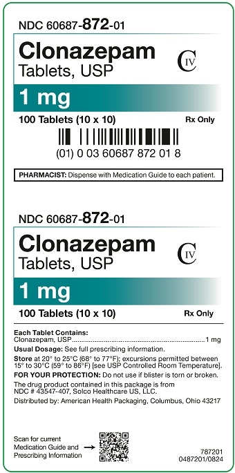 1 mg Clonazepam Tablets Carton