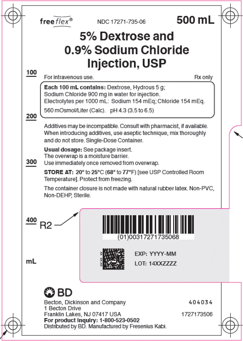 PACKAGE LABEL - PRINCIPAL DISPLAY – Dextrose and Sodium Chloride 500 mL Bag Label
