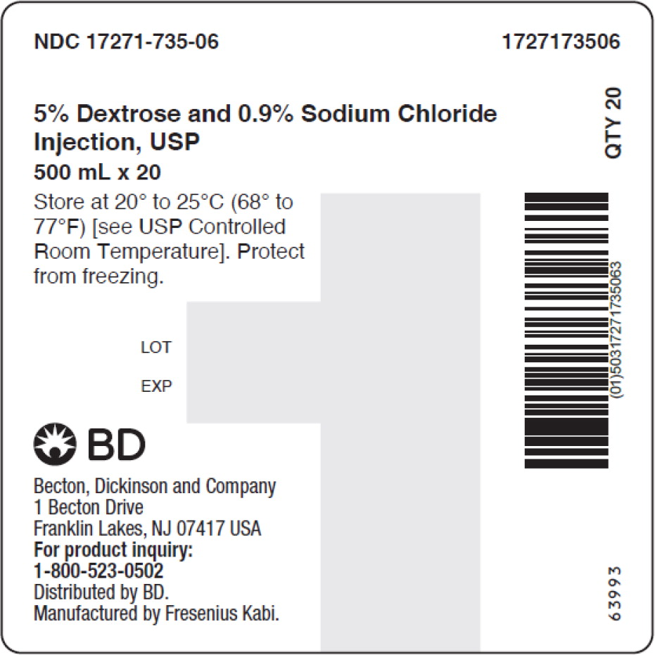 PACKAGE LABEL - PRINCIPAL DISPLAY – Dextrose and Sodium Chloride 500 mL Shipper Label
