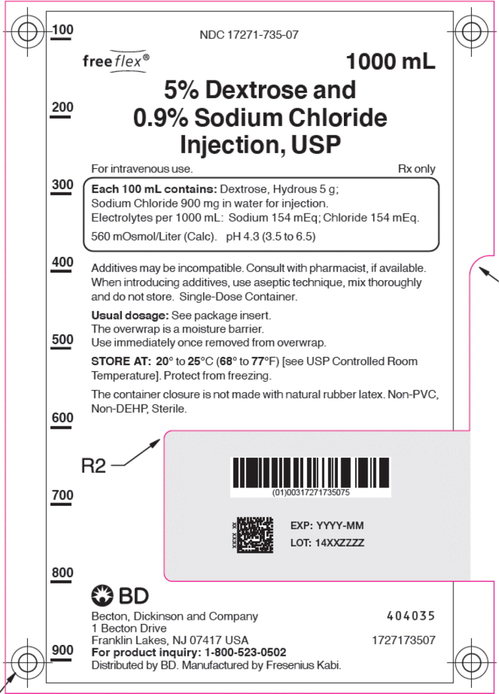 PACKAGE LABEL - PRINCIPAL DISPLAY – Dextrose and Sodium Chloride 1,000 mL Bag Label
