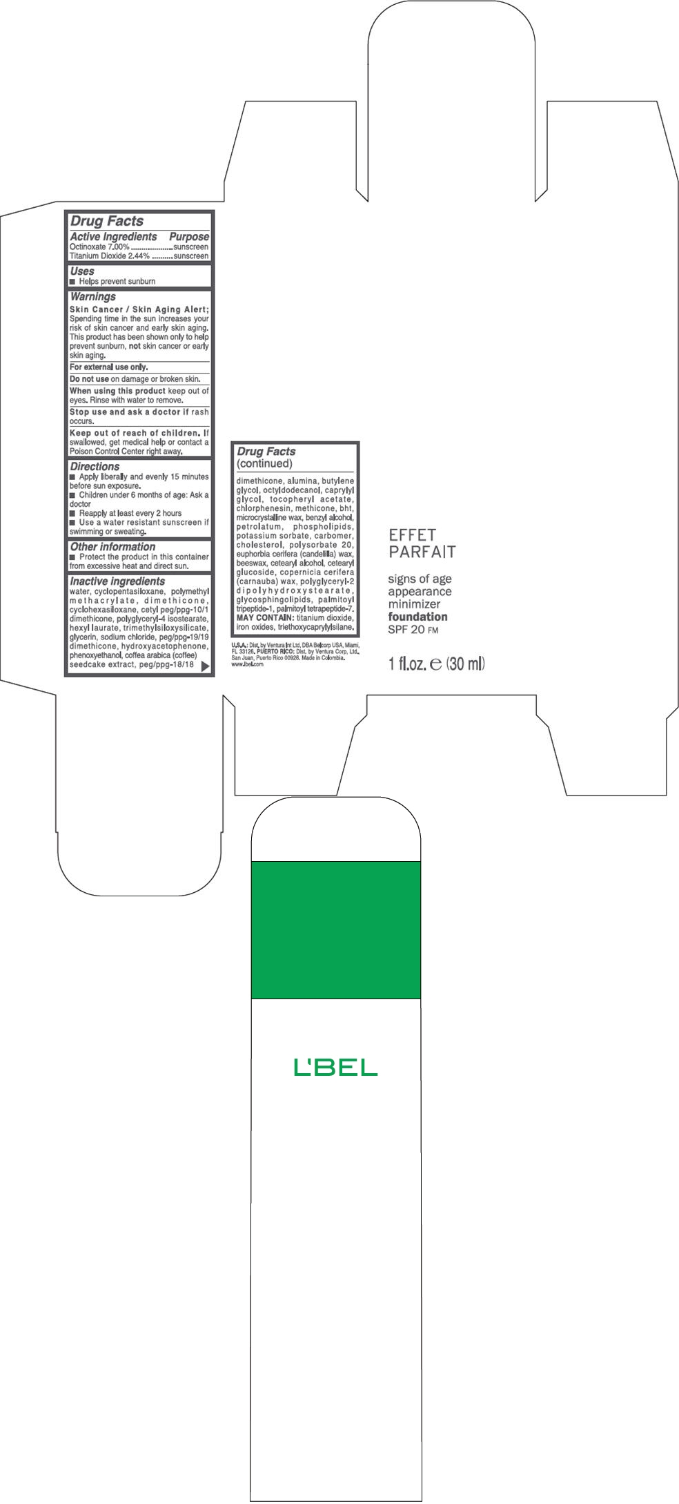 PRINCIPAL DISPLAY PANEL - 30 ml Bottle Box - CLAIRE 1 - BEIGE