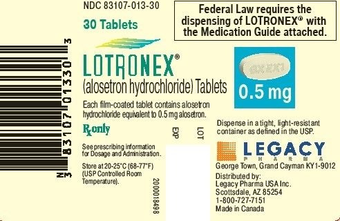 Principal Display Panel - Lotronex 0.5 mg Bottle Label
