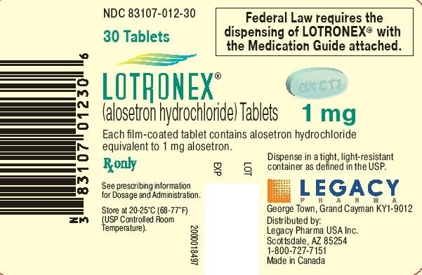 Principal Display Panel - Lotronex 1 mg Bottle Label