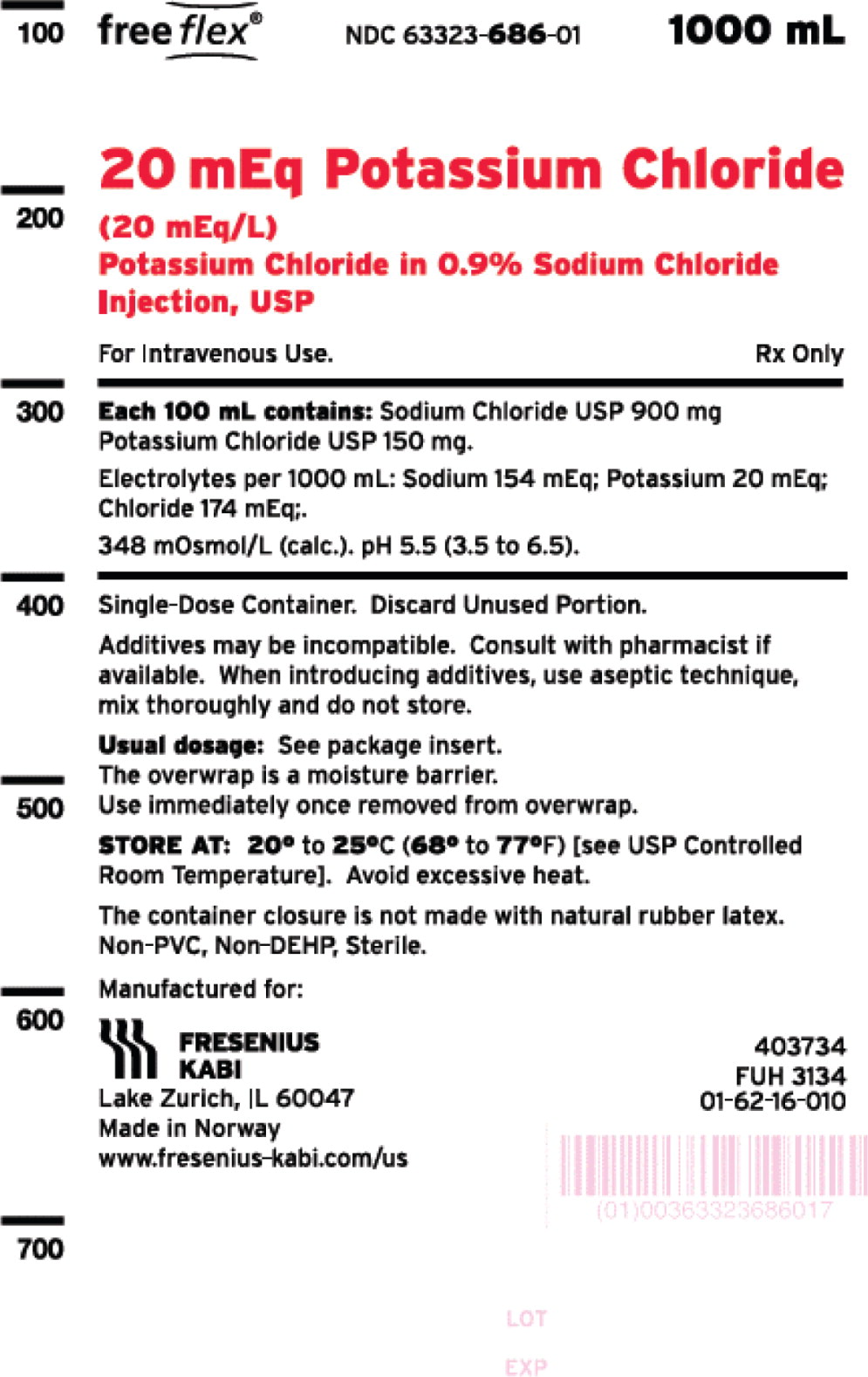 PACKAGE LABEL - PRINCIPAL DISPLAY – Potassium Chloride in 0.9% Sodium Chloride Injection, USP Bag Label
