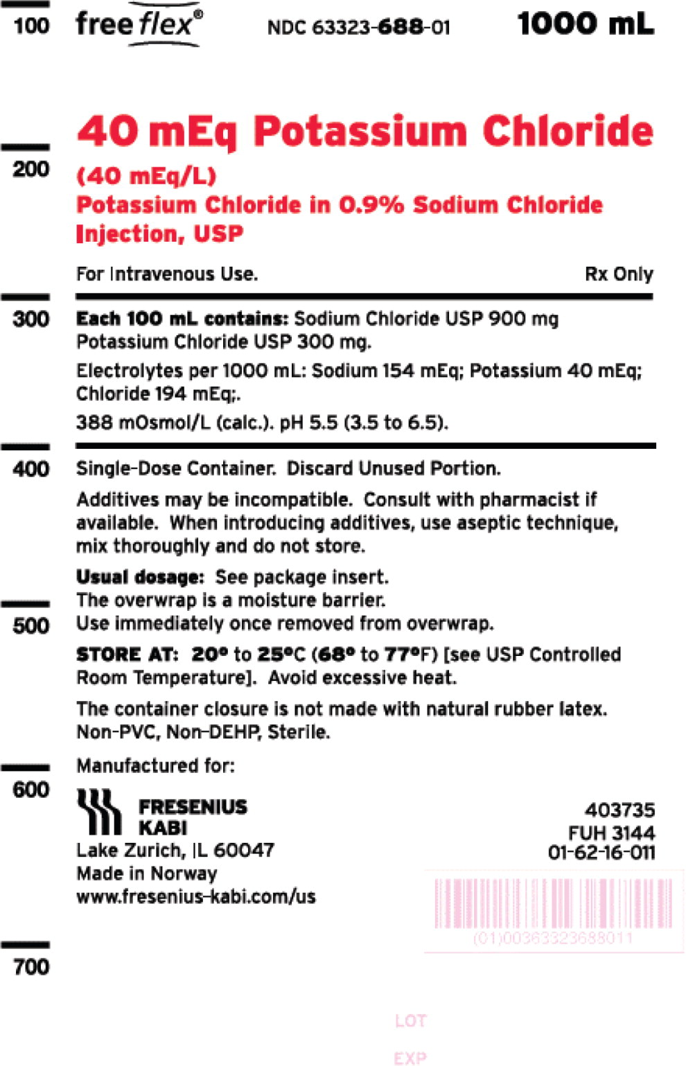 PACKAGE LABEL - PRINCIPAL DISPLAY – Potassium Chloride in 0.9% Sodium Chloride Injection, USP Bag Label
