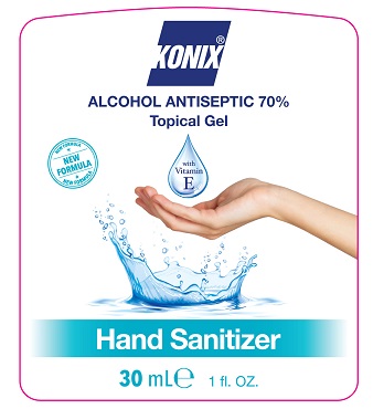 Konix %70 hand sanitizer gel 30 ml