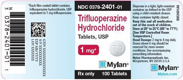 Trifluoperazine Hydrochloride Tablets, USP 1 mg Bottle Label