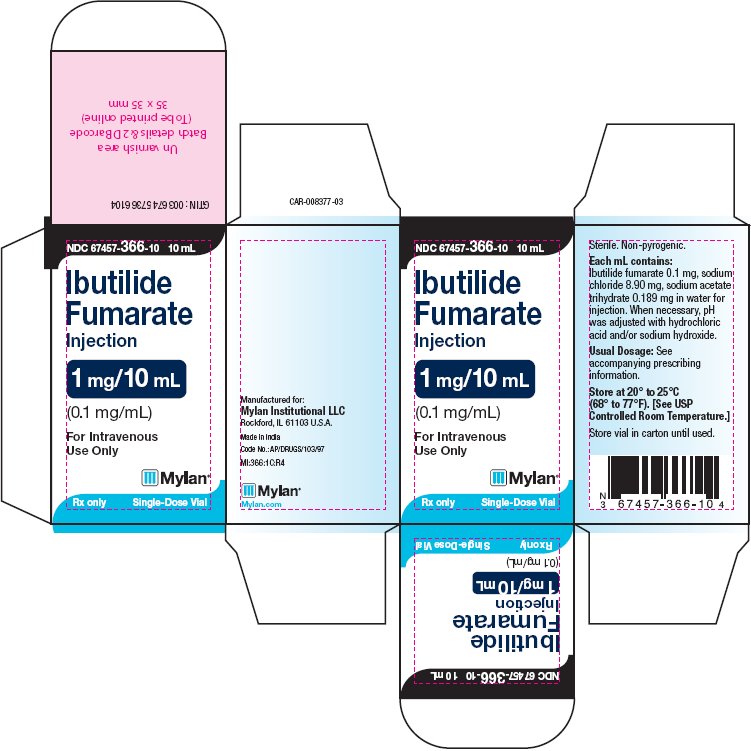 Ibutilide Fumarate Injection 1 mg/10 mL Carton Label