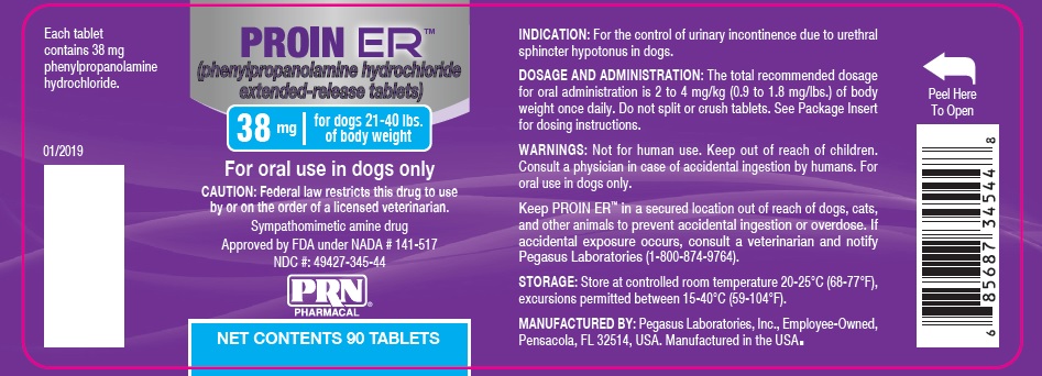 Proin ER 38 mg 90 ct label