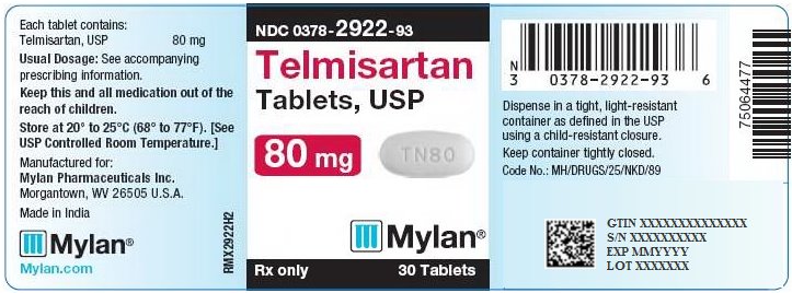 Telmisartan Tablets, USP 80 mg Bottle Label