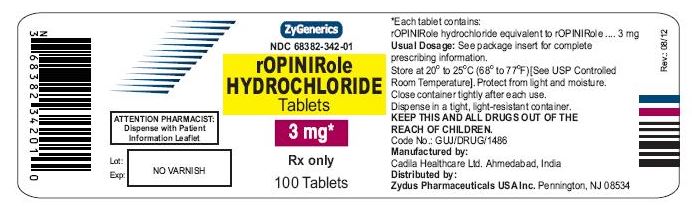 ropinirole hcl tablets, 3 mg