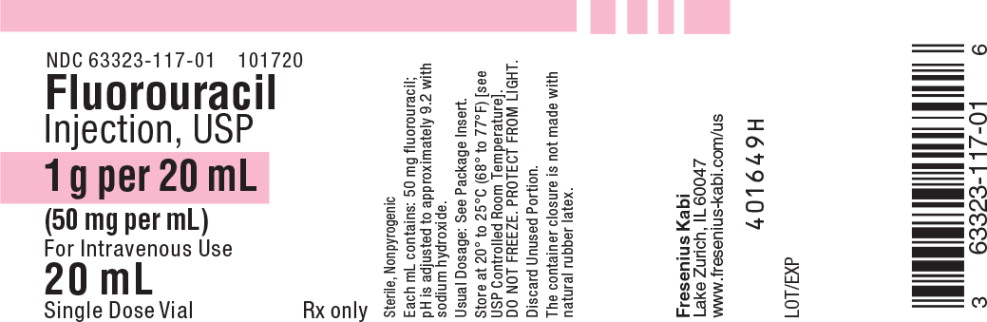 PACKAGE LABEL - PRINCIPAL DISPLAY - Fluorouracil 20 mL Single Dose Vial Label
